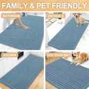 OLANLY Bathroom Rug Mat 34x21, Thick Soft and Absorbent Chenille Bath Mat, Non-Slip Rubber Backing, Machine Washable Quick Dry Bath Rugs for Tub Shower Floor, Home Decor Accessories, Airy Blue