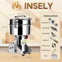 Grain Mill Grinder 2000g High Speed Food Grain Mill Stainless Steel Seeds Flour Nut Pill Wheat Corn Herbs Spices & Seasonings Dry Grinder Electric Machine Grinder for Kitchen