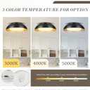 15in LED Flush Mount Ceiling Light, 28W Dimmable Ceiling Light Fixtures with Frosted Glass, Black and Gold Finish Modern Ceiling Light for Bedroom Kitchen Living Room, 3CCT, OS-DY2001-BK, 16-Inch Large