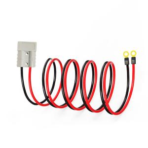 GUIRUIMOON Anderson to Ring Terminal, 50A Anderson Connector, Quick Connect Jumper Cables, Anderson Style Plug connectors, with 10AWG 2M/ 6.56Ft Cable Towing Winch Quick Connect Cable (Ads 2M)