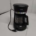 Mr. Coffee Programmable Coffee Maker 5 Cups with Auto Pause Glass Carafe Compact Design Black
