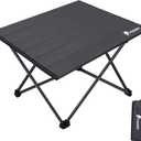 PTEROMY Medium Folding Camping Table, Portable Beach Table with Ultralight Aluminum Tabletop for Travel, Outdoor, Camping, Picnics, and BBQs (Black)