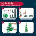 Joiedomi 5 FT Pop Up Christmas Green Tree with Lights, Collapsible Tinsel Christmas Tree Decorations with 50 Multicolor LED Lights and Ball Ornaments for Home Holiday Party Indoor Decor