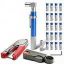 Coaxial Pocket Toner Pocket Continuity Tester,with Coaxial Cable Crimper Kit,and Toner with Light&Buzzer Voltage Toner and Barrel Connector Bundle for Testing Coax Cable, RG6, RG59, CATV Wire Tracer