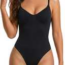 Tummy Control Bodysuit for Women, Sculpting Shapewear, Brief, Thong, or Mid-Thigh Faja, Sizes XXS to 3X (Black, XXL)