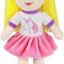 Playtime by Eimmie 14" Soft Baby Doll for Girls (Eimmie) - Plush Rag Doll for Toddlers & Infants, Washable Stuffed Toy with Sensory Fabric Body - Great for Baby Showers, Birthdays & Special Occasions