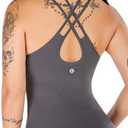 RUNNING GIRL Yoga Tank Tops for Women Built in Shelf Bra B/C Cups Strappy Back Activewear Workout Compression Tops XL
