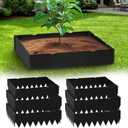 Planting Grow Rings, Garden Landscape Edging Border Ring, Square 16 Inch, Perfect for Deep Watering Veggies Herbs & Flowers, Protection and Edging of Garden Plants, Pack of 6, Black
