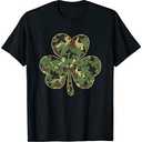 Military Family - St Patricks Day Camo Shamrock Camouflage T-Shirt, L