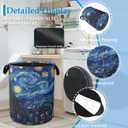 Starry Night Large Storage Basket Collapsible Laundry Basket Oxford Storage Bin for Gift Baskets Bedroom Clothes Children Nursery Hamper 16" X 20.8"