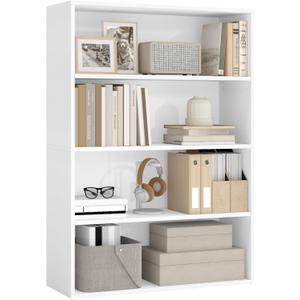 VASAGLE Custos Collection - Bookshelf, 4-Tier Bookcase, Book Shelf, Open Storage Shelf, 9.4 x 31.5 x 42.5 Inches, for Living Room, Home Office, Dining Room, Cloud White ULBC174W01