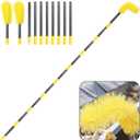 Gutter Cleaning Tools from The Ground, 10 FT Gutter Cleaning Brush with Telescopic Pole, Long Reach Gutter Guard Roofing Tool for Removing Leaves and Debris