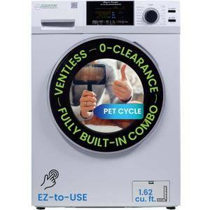Equator All-in-one Washer Dryer Ventless FULLY BUILTIN 0-CLEARANCE 1.62cf/15lbs 110V 1400RPM (White)