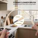 2 x vodvob 2Pcs Premium Silicone Straw Cleaner Brush, 9.84in Extra Long Flexible Straw Cleaning Tool for Glass & Smoothie Straws (Pink, 6mm/9mm) (Double-headed - Off-white)