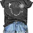 Happy Halloween Shirts Women Magical Halloween T Shirt Funny Spider Web Graphic Shirts Spooky Season Tee Tops (Medium, Blac)
