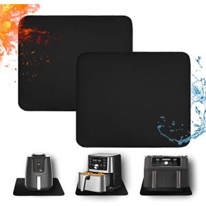 Heat Resistant Mats for Countertop - Fireproof 12x14 in Heat Resistant Mats for Air Fryer - Hot Pad Air Fryer Mat Compatible with Ninja,COSORI,Cuisinart for Coffee Maker, Toaster, Oven 2PCS - Black