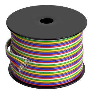 OTOMO Enough Long 100' 14/6 Bonded Extension Trailer Wiring Cable, CCA SAE J1128 Harness Trailer Color-Coded Primary Wire Spools for Trailer RV Camper Towing Boat - Green/Yellow/Brown/White/Red/Bule