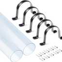 POWERTEC Clear PVC Pipe 4" x 36" Long, 2PK Plastic Tubing and 5PK Pipe Straps w/Anchors & Screws Compatible w/Dust Collection Fittings - Hose for Woodworking Tools (70471)