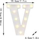 Elnsivo Light Up Letters, Cool White and Warm White Marquee Letters with Remote, Alphabet Letter Sign Battery Powered for Birthday Graduation Wedding Party Christmas Lamp Home Wall Decor, Letter V
