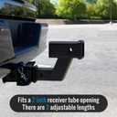 4" Drop/Rise Trailer Hitch Receiver Adapter Extension, Riser Extender, 2-inch Receiver With Pin and Clip