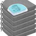 Chair Cushions for Dining Chairs, Non Slip Chair Pads with Ties and Washable Covers, Memory Foam Kitchen Chair Cushions Set of 6, 16"X16"X2.5", Dark Gray