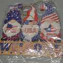 4th of July Wreaths,SWEKKE Welcome Wreath for Front Door, Three America Gnome with USA Welcome Wooden Decor Door Sign Wreath 12 Inch, Welcome Irregular Welcome Door Sign Decorations,Welcome Door Sign
