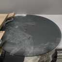 Round Tempered Glass Table Top with Black Finish - 1/4" Thick, Round Polished Edge, Black
