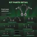 AUQDD 16Pcs Front End Suspension Kit Fit For 2003-2007 Ho-nda Accord w/2.4L, Control Arm, Ball Joint, Sway Bar Link, Outer Inner Tie Rod End (# K640289 K620616 K80228 K90660 K90342 EV80210 ES80287)