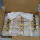 11.8" Gold Matt Aluminium Metal Bottom Clips Pants Trousers Clothes Hangers,10 Pack Heavy Duty Space Saving Durable Adjustable Clips Legging Organizer,Toddler Infant Hangers Shirts Newborn