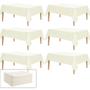 WIGENIUS 6 Pack Ivory Table Cloth Rectangle 60X102 Inch Tablecloth Fit 6FT