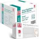 Jointown Basic Medical Clear Vinyl Exam Gloves - Latex-Free & Powder-Free - VGPF-3001(Case of 1,000), Small (S)