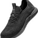 Furuian Steel Toe Shoes for Men Women Comfortable Non Slip Men's Safety Steel Toe Sneakers Industrial Warehouse Contstruction Work Shoes for Men (13 Women/11.5 Men, All Black)