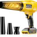 Cordless Leaf Blower for DeWALT 20V Battery,580000RPM Brushless Turbo Jet Blower with 3 Nozzles, Lightweight Handheld Blower for Patio, Lawn, Yard, Leaves, Dust, Garage & Snow Cleaning (No Battery) (Yellow)