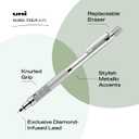 uniball Kuru Toga Elite Mechanical Pencil Starter Kit, 0.5mm, HB #2, Silver Barrel, 1 Pack