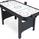GoSports 48 Inch Air Hockey Arcade Table - Oak or Black - Includes 2 Pushers, 3 Pucks, AC Motor, and LED Scoreboard