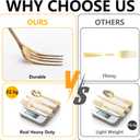 150 Pieces Gold Plastic Silverware - Heavy Duty Gold Disposable Utensils - Fancy Plastic Cutlery Set Includes 50 Forks, 50 Spoons, 50 Knives for Holidays Parties Weddings