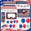170Pcs 250th Anniversary Decorations, ALL-IN-1 | Patriotic Party Supplies American 250 Decorations Backdrop for 4th of July Independence Day Semiquincentennial Celebration