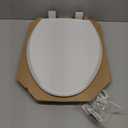 Mayfair Cassel Slow Close Toilet Seat, Easy Clean, Non Slip Premium Wood Seat, Easy Install, Made in USA, Elongated, White