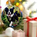 2 x Border Collie Ornament, Dog Christmas Ornament  Christmas Tree Decor, Holiday Decoration, Stocking Stuffer, Festive Gift Idea, Gifts for Dog Lover, Friends, and Family