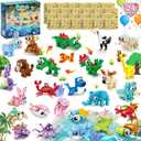 24 Packs Easter Party Favors for Kids, Mini Animal Building Block Toy Sets for Easter Basket Stuffers Goodie Bag Classroom Prizes for Kids Valentines Birthday Gift for Boys Girls Ages 6-12