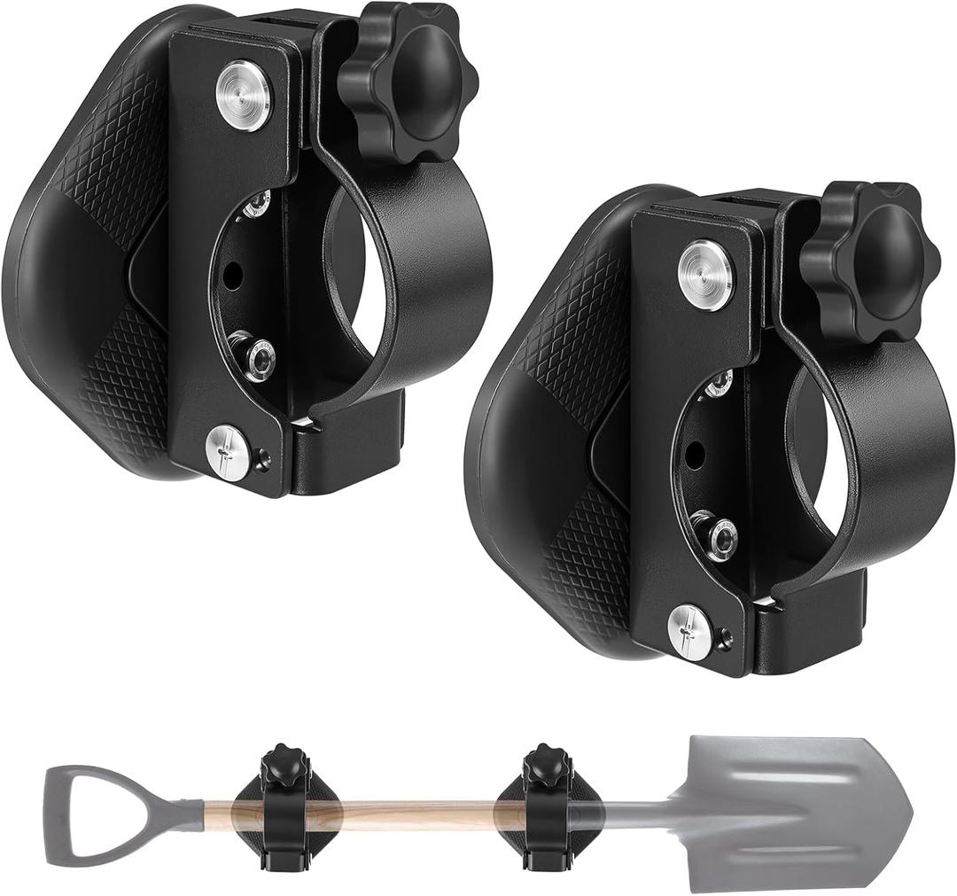 2 Pack Heavy Duty Magnetic Shovel Holder for Truck, No-Drill Strong Metal Magnet Hook Mount Rack for Flag, Paddle, Utility Tool, Organizer for RV, Garage, Trailer, Cruise, ATV Storage