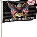 250 Years Of Freedom American Flag 3x5 Outdoor Double Sided Heavy Duty 3 Ply Polyester 1776-2026 USA 250th Birthday Anniversary Flags Fade Resistant Reinforced Brass Grommets
