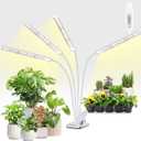 FOXGARDEN Luces de plantas para cultivo en interiores, luz de crecimiento de espectro completo con temporizador de 4/8/12 H, lmpara de cultivo de cuatro cabezales 208 LED con cuello de cisne flexible