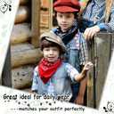 ILHSTY 32 Pcs Women Men Paisley Bandanas Bulk Unisex Cowboy Bandanas Head Scarf Necktie Face Cover Neon Party Supplies (Black)