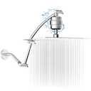 Vapralis Filtered Shower Head with Adjustable Extension Arm, Rain High Pressure Showerhead with 20-Stage Shower Filter for Removing Chlorine and Harmful Substances (10 Inch, Chrome Finish)