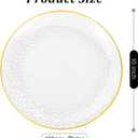 Rubtlamp 100 Pcs Gold Plastic Plates, 10 inch Clear Gold Dinner Plates, Hammer Pattern Design, Fancy Disposable Plate, Heavy Duty Party Plate Ideal for Party