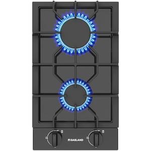 GASLAND 2 Burners Gas Cooktop 12 Inch GH30EF Drop-in Propane Stove Top with Thermocouple Protection, LPG/NG Convertible Dual Fuel Natural Gas Hob, Black