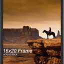 A PLUS MAX 16x20 Picture Frame, Black Engineered Wood Frame for 16 x 20 Inch Picture Poster Photo, Light Weight 16 by 20 Frame with Wood-grain for Wall - 1 Pack/Black/16 x20