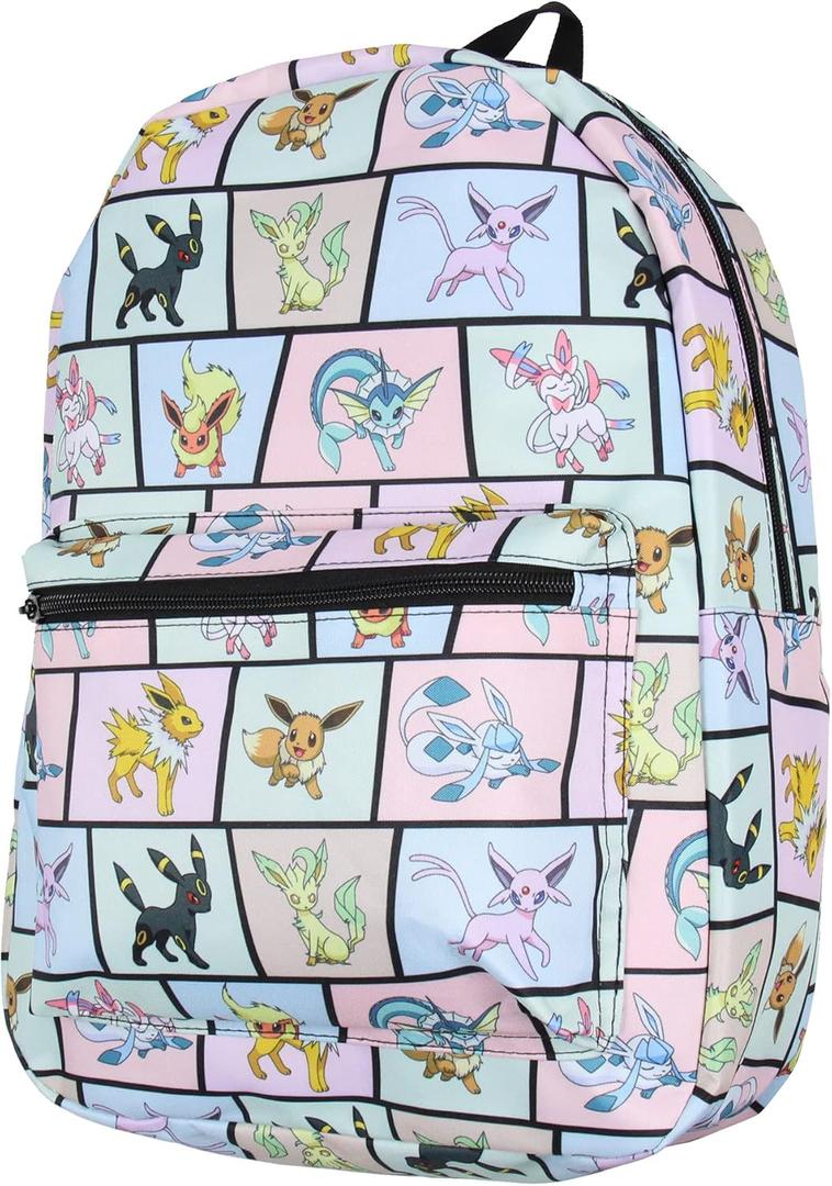 Bioworld Pokemon Backpack Eevee Evolutions Laptop School Travel Backpack Bag 17"