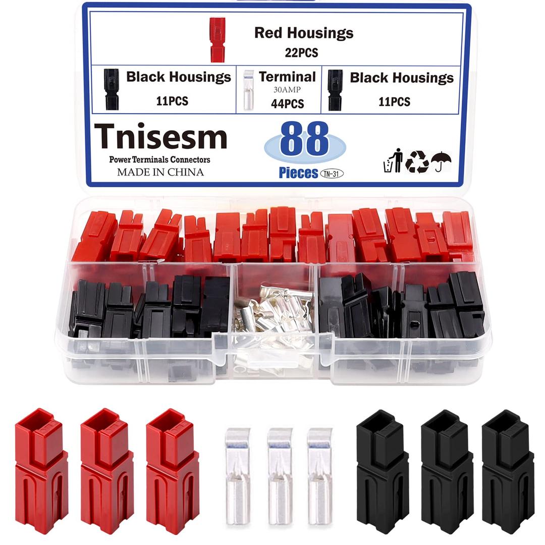Tnisesm 22 Pair 30AMP Power Pole Connectors, Red Black Quick Disconnect Connect Battery Connector Modular Power Connectors Sets